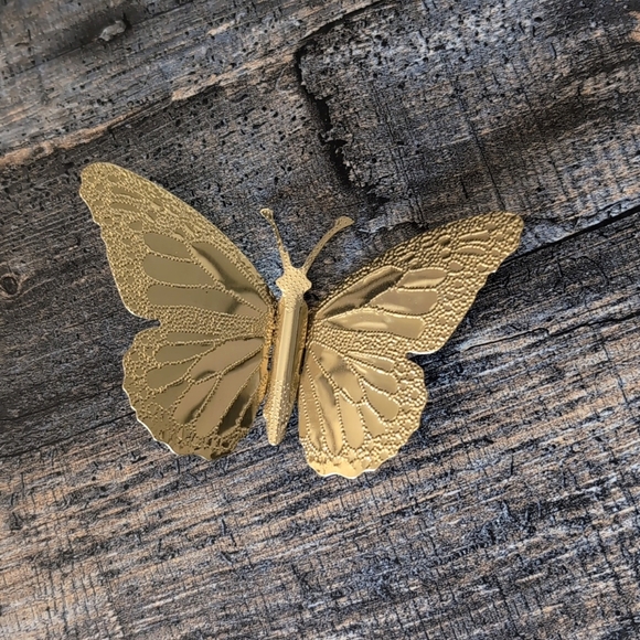 🦋Vintage Brass Home Interior Butterflies Set of Three - Picture 3 of 8